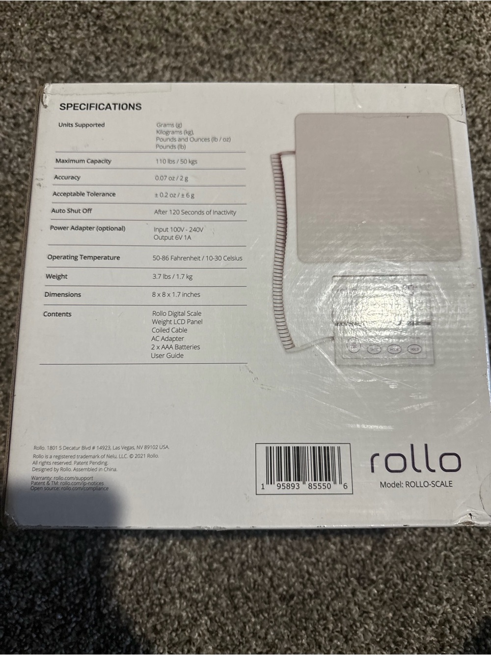 rollo White and Purple Digital Postal Scale - High Capacity